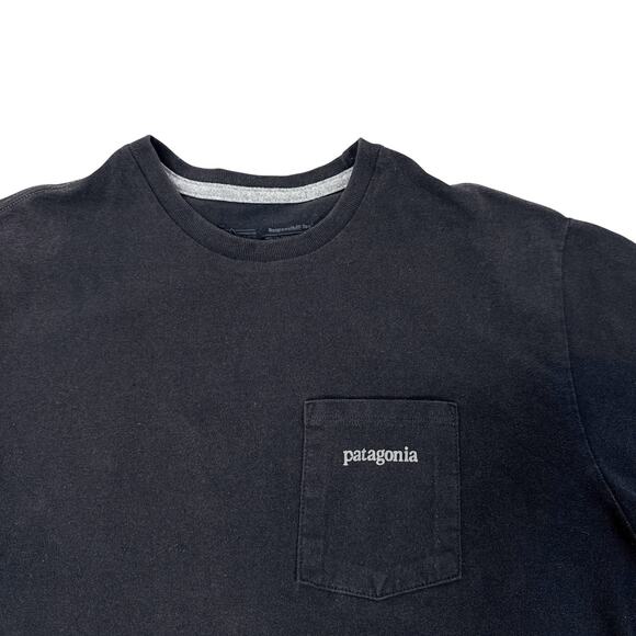 Patagonia Men's T-Shirt Small Responsibili-Tee Pocket Black Short Sleeve - Picture 5 of 5